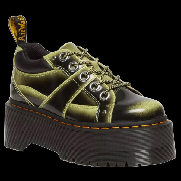 Dr Martens 5 Eye Lime Rub Off Max Leather Platform Shoes