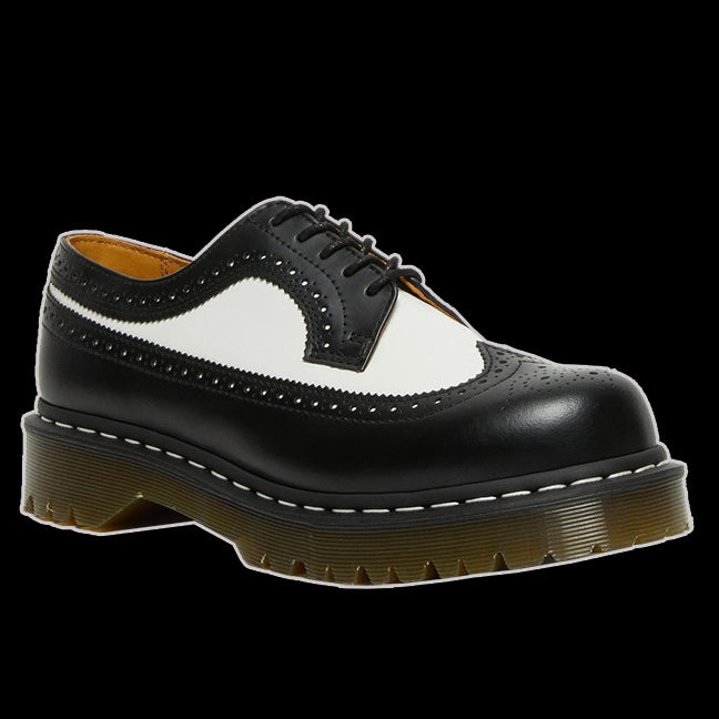 Doc Martens Platform Shoes Womens 8 Black White Brogue Heavy Leather