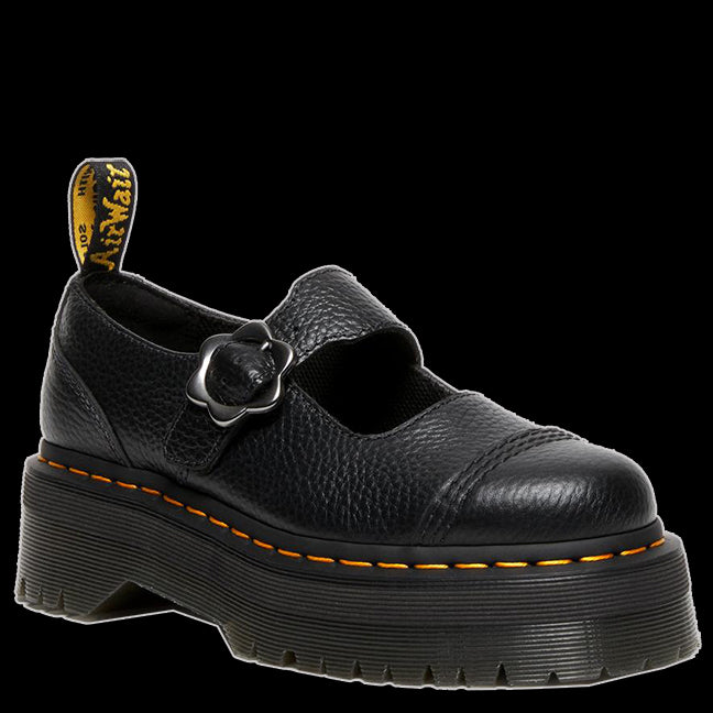 Dr Martens - Addina Flower Buckle Leather Platform Shoes 27644001 